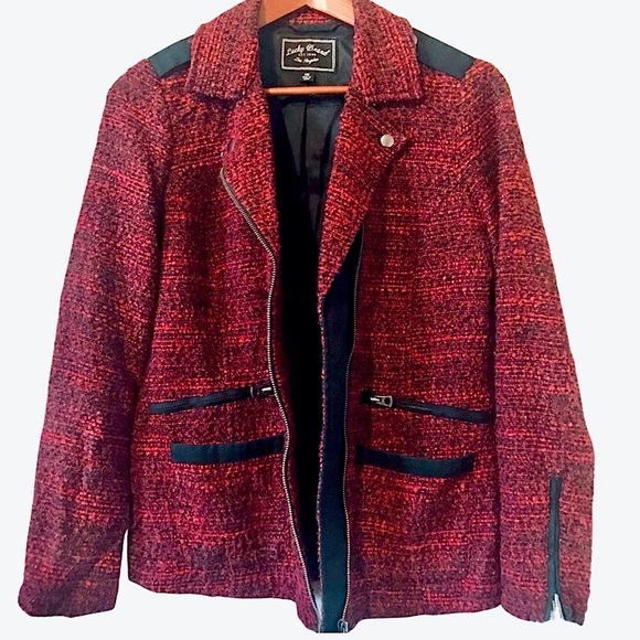 Lucky Brand Textured Tweed Moto Jacket - Picture 3 of 7